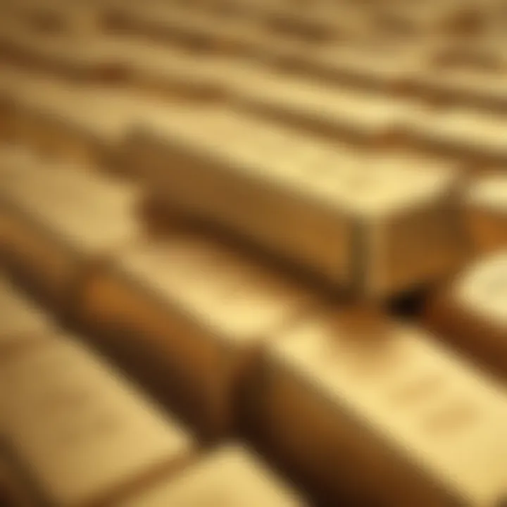 Golden bars representing investment security