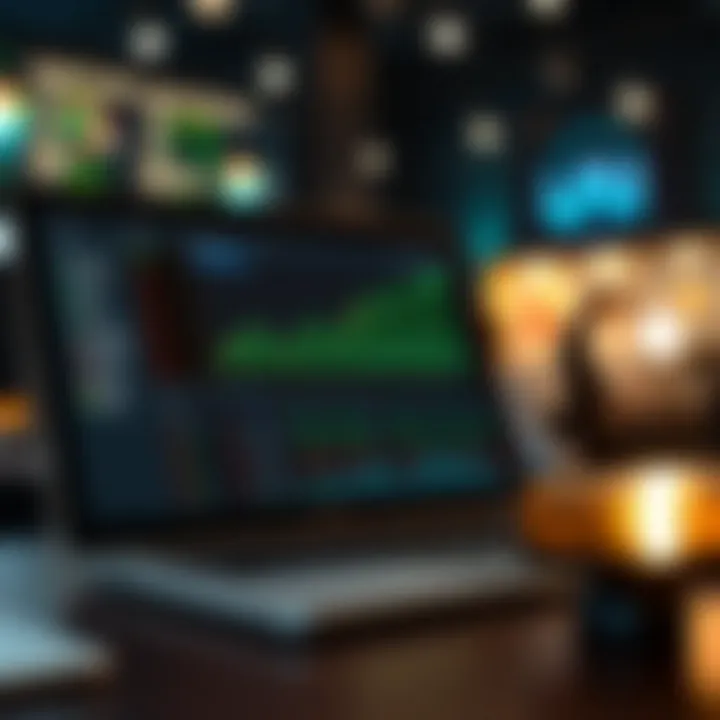 A sophisticated investment platform interface on a laptop