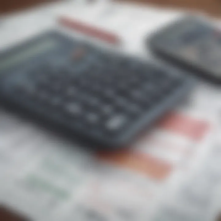 A close-up of a calculator and financial documents