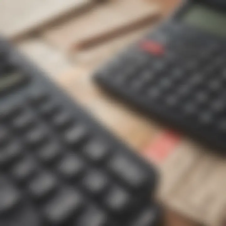 A calculator with financial symbols representing budgeting