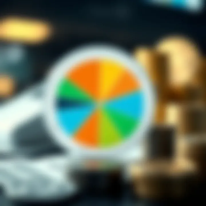 Pie chart illustrating the allocation of investments in different sectors