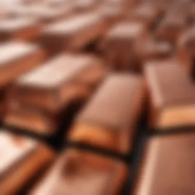 A close-up view of polished copper ingots symbolizing quality and value