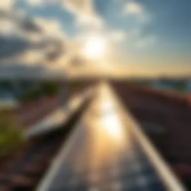 Solar panels on a rooftop