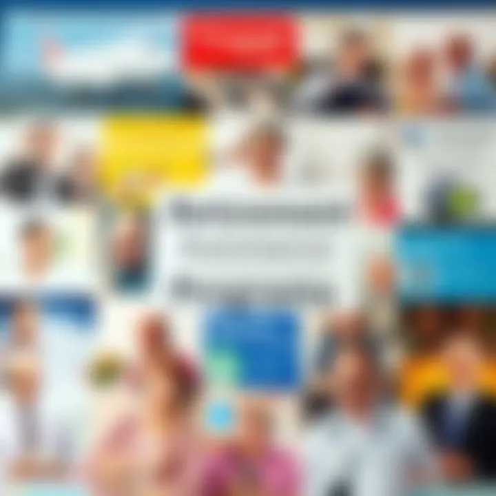 Collage of Retirement Assistance Programs A collage showcasing various retirement assistance programs