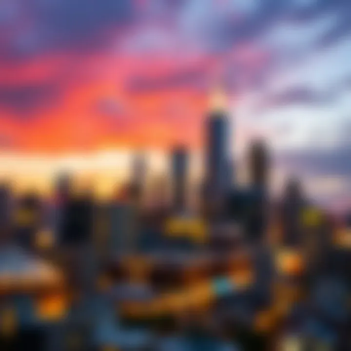 Vibrant city skyline representing economic growth and opportunities