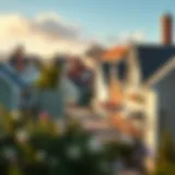 Scenic view of a charming small town with affordable housing