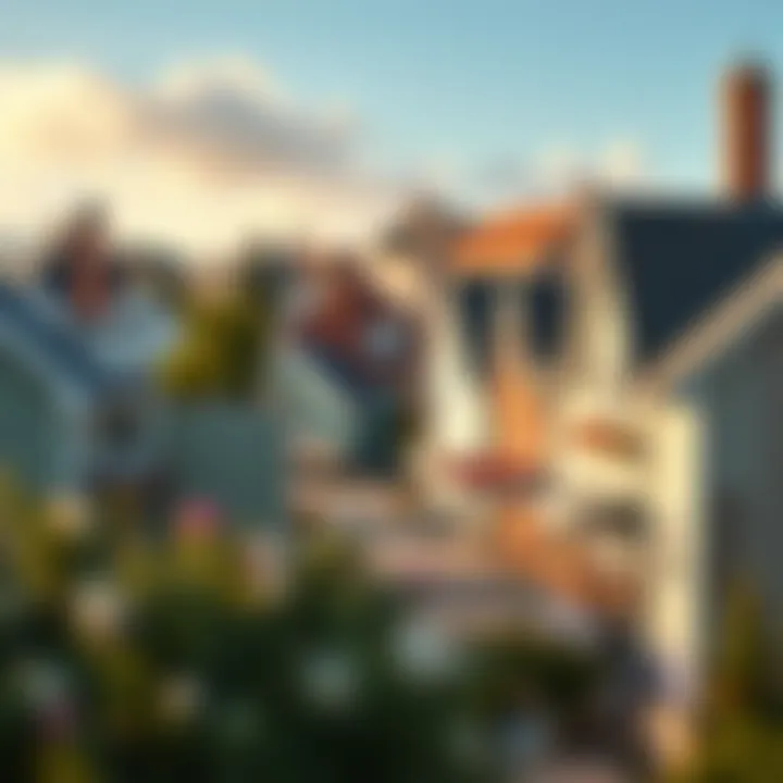 Scenic view of a charming small town with affordable housing