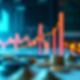 A graph illustrating the growth of a diversified investment portfolio over time