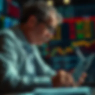 Investor analyzing stock performance data