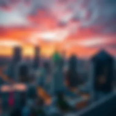 A vibrant city skyline representing market opportunities in real estate