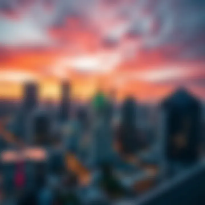 A vibrant city skyline representing market opportunities in real estate