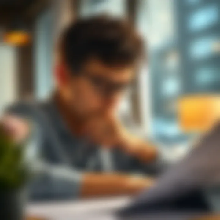 Mapping a Recovery Plan A thoughtful individual mapping out a financial recovery plan