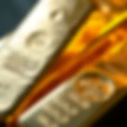 Close-up of gold and silver bullion bars reflecting light