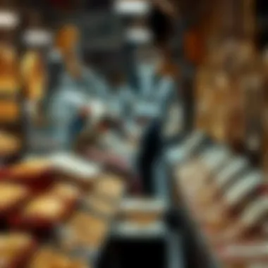 A bustling market showcasing various jewelry made from gold and silver