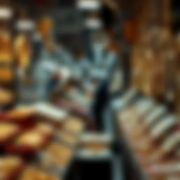 A bustling market showcasing various jewelry made from gold and silver