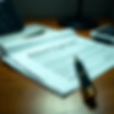 Due Diligence in Real Estate Transactions A legal document and pen set on a desk, symbolizing the importance of due diligence