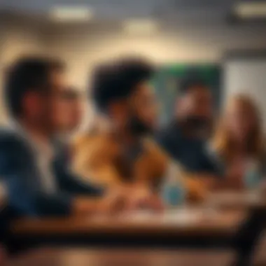 Diverse Classroom in Finance Education A diverse classroom setting with students engaged in financial discussions