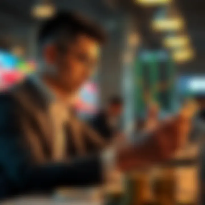 A business professional analyzing crypto exchange reviews