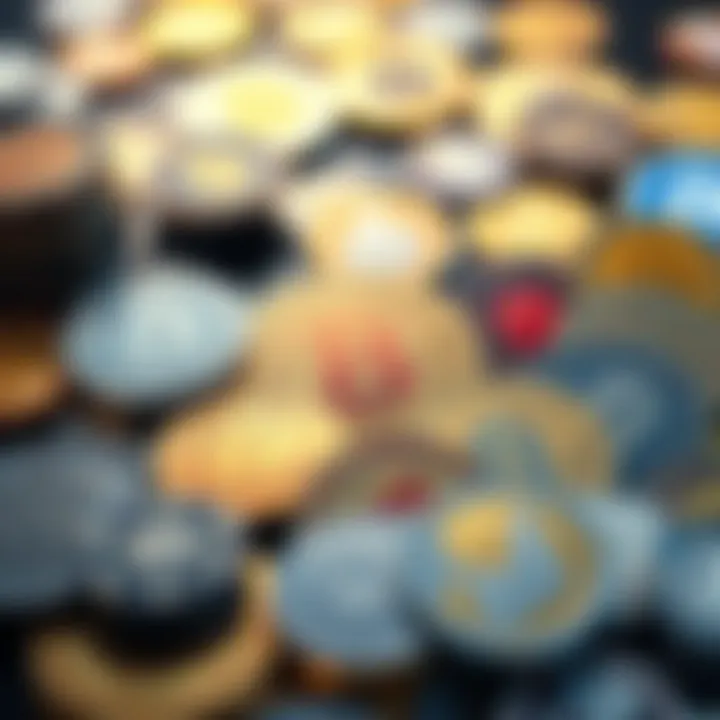An array of different cryptocurrencies illustrating variety and choice
