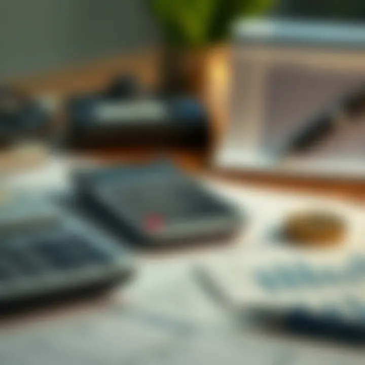 A calculator and financial documents on a desk