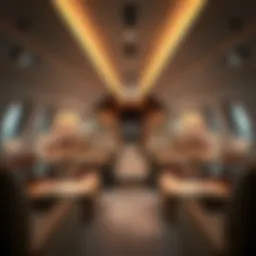 Luxurious private jet interior