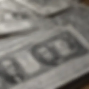 Collector examining a silver certificate collection