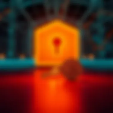 Security in Financial Systems An abstract illustration of a lock and key symbolizing security in financial systems