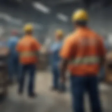 Workers' Rights in Focus Illustration of workers' rights in a workplace setting