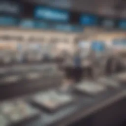 Currency exchange desk at an airport