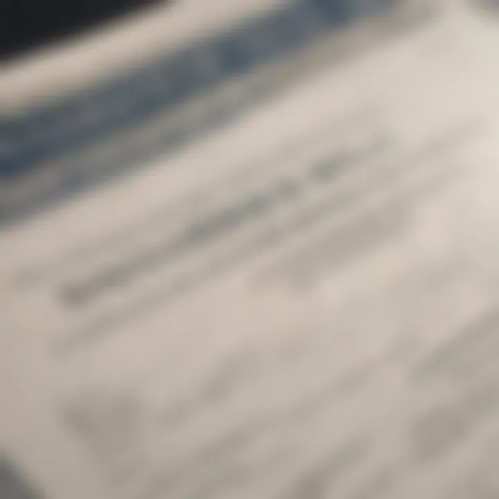 A close-up of an insurance policy certificate highlighting its key components.