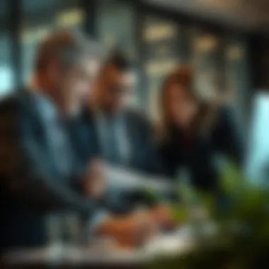 Collaboration in Investment Banking Investment banking team collaborating on a project