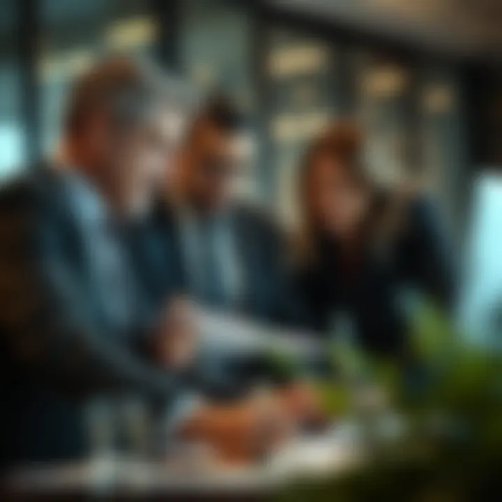 Collaboration in Investment Banking Investment banking team collaborating on a project