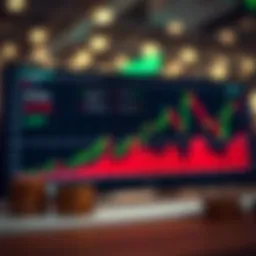 Graph illustrating stock market trends