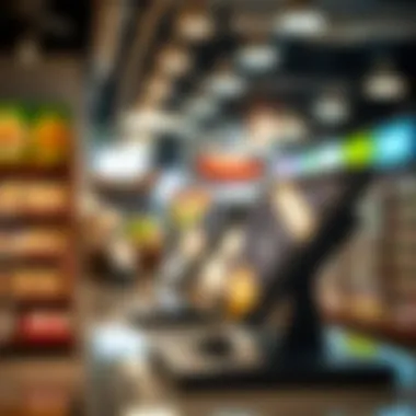 A sleek and modern POS terminal setup in a retail environment Modern POS terminal setup