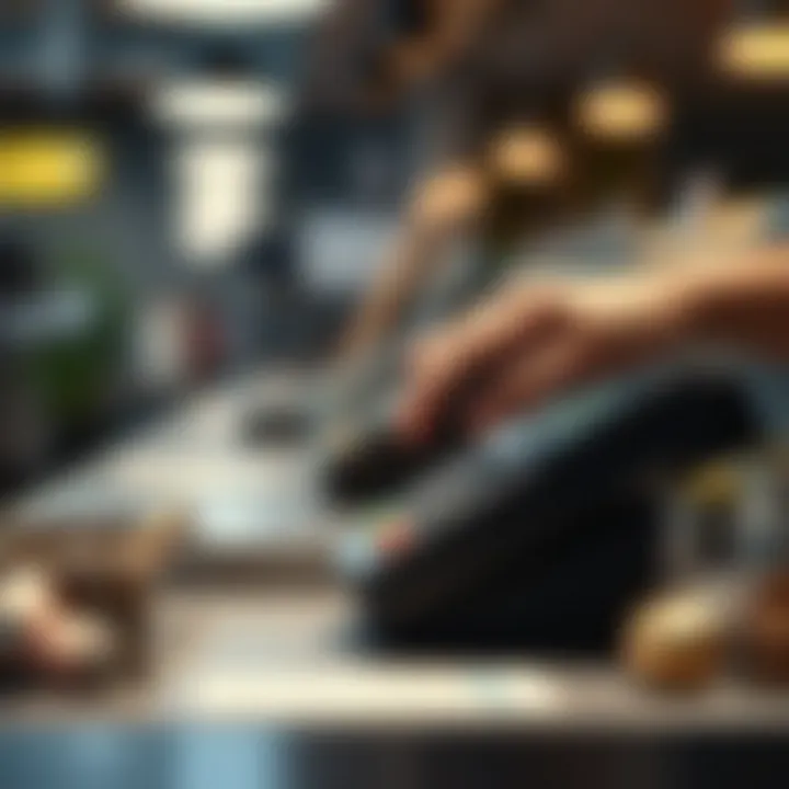 Illustration of secure payment processing at a POS terminal Secure payment processing