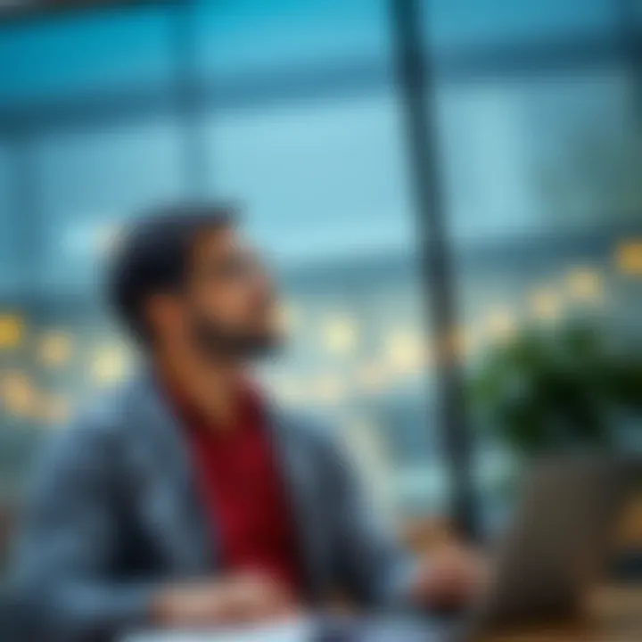 Evaluating Insurance Options for Risk Management A visual representation of a business owner assessing insurance options